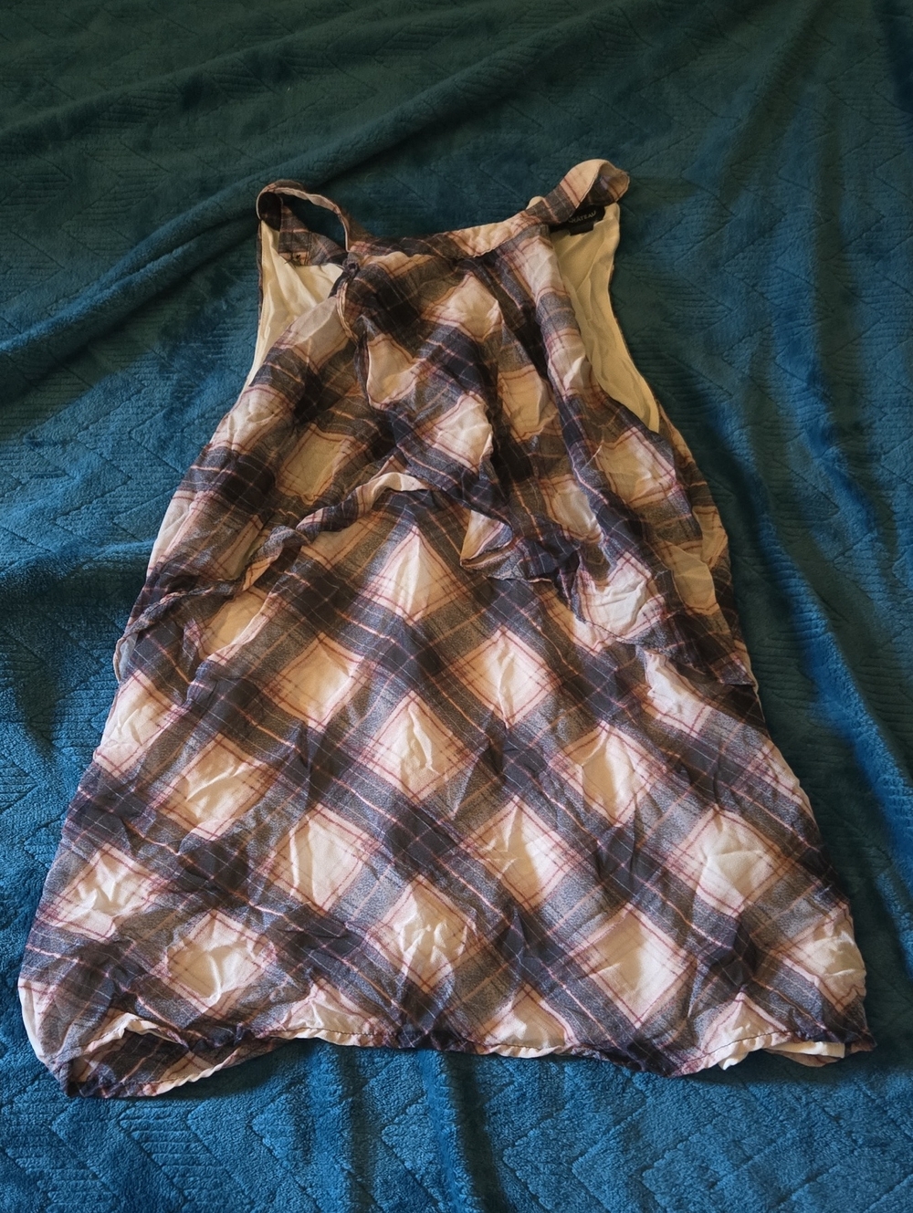 Plaid Sleeveless Top - Pink & Navy
